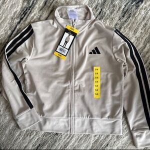 adidas Youth Tricot Jacket Boys Small or Medium Beige Off-white